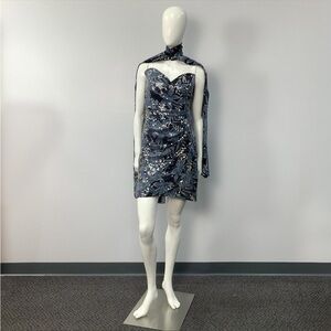 Albert Nipon Sleeveless‎ Silk Sequin Cocktail Dress w/ Shawl (47)